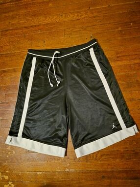 Jordan Black Basketball Shorts with White Trim Mens Sz 2XL